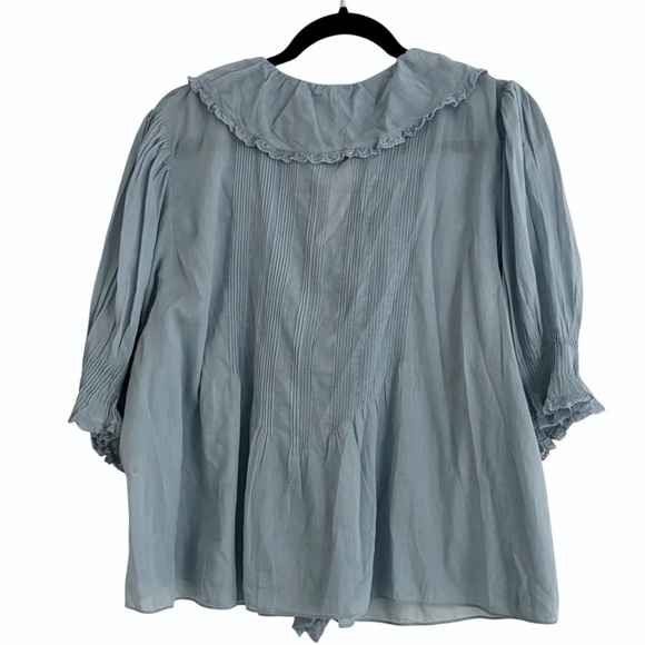 DOEN Henry French Blue Cotton Blouse XXL NWT - Picture 4 of 7